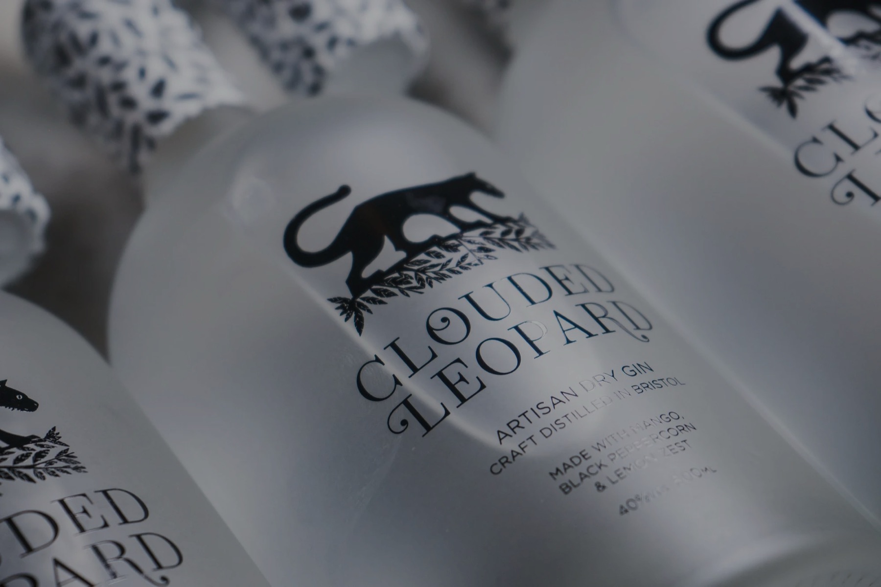 A bottle of Clouded Leopard gin